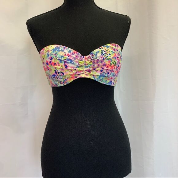 Victoria’s Secret neon multicoloured bandeau bikini top Sz 32D(m/L/8) - Picture 3 of 9